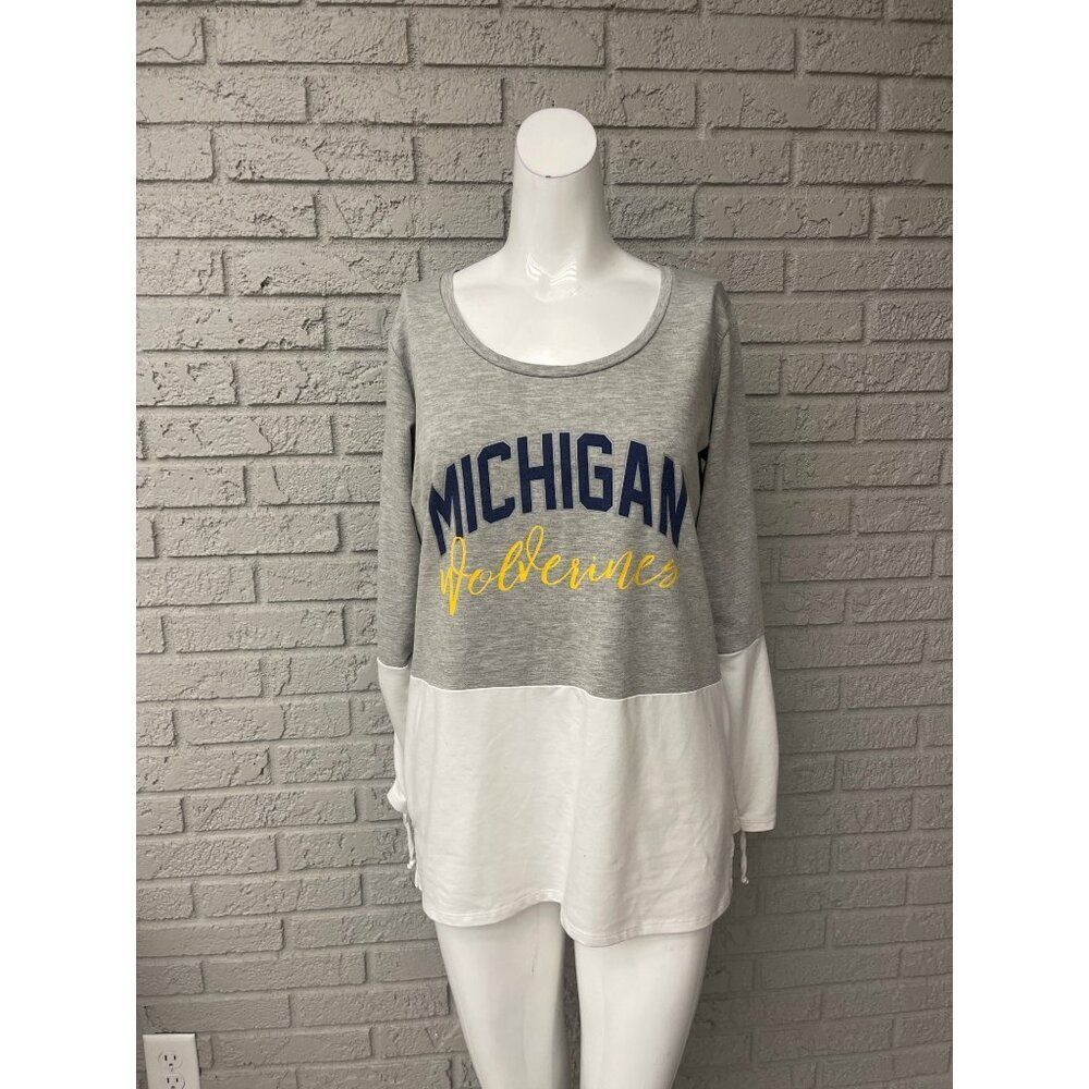 Gameday Michigan Wolverines Women's Long Sleeve Color Block T-Shirt Size M